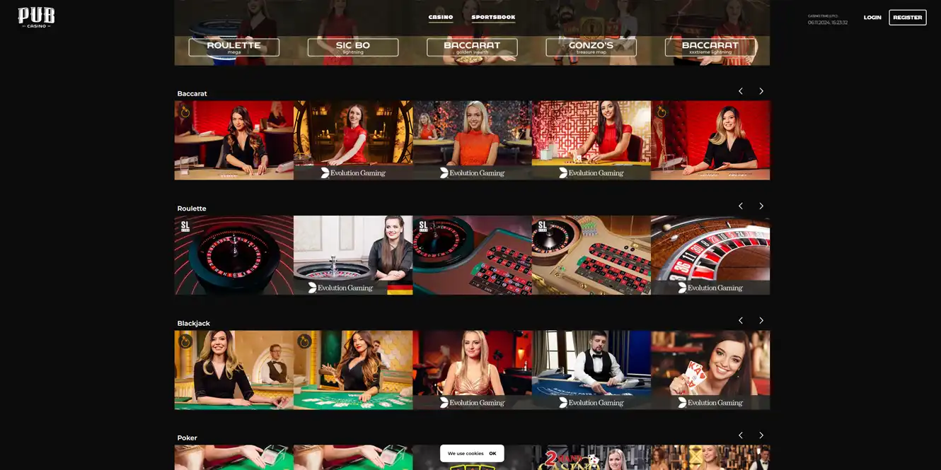 pub casino online games